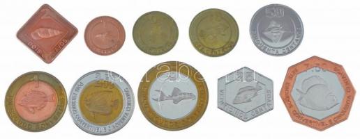 Angola / Cabinda 2008. 1c-7 1/2E (10xklf) nem hivatalos érmékből álló forgalmi összeállítás T:1 Angola / Cabinda 2008. 1 Centavo - 7 1/2 Escudos (10xdiff) coin set from unofficial coins C:UNC