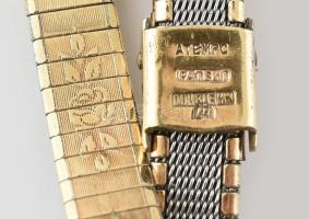 Elma női, kézi felhúzós karóra. Aranyozott fém. fém szíjjal. 21x19 mm