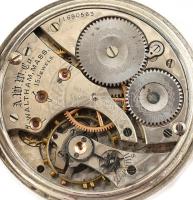 Ezüst (Ag) AWW. Waltham Watch Co. zsebóra, nagyon szép állapotban, működik, ezüst fedél, ezüst porvé...