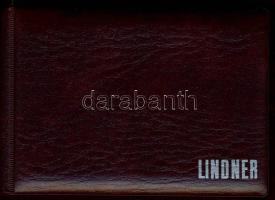 Vadonatúj Lindner éremtartó zsebalbum, 48 4x4cm-es férőhellyel, bordó színben