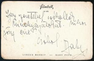 Lukács Margit (1914-2002) színésznő kétszeres autográf dedikálással és aláírással ellátott fotólap