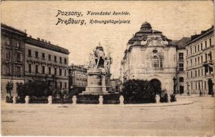 Pozsony, Pressburg, Bratislava; Koronázási dombtér, Mária Terézia szobor. Sperling kiadása / Krönungshügelplatz / square, monument (EK)