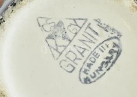 Gránit: retró váza, színes mázakkal festett porcelán, apró mázhiba, jelzett m: 20 cm