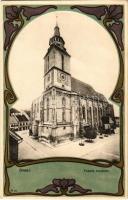 Brassó, Kronstadt, Brasov; Fekete templom / church. Art Nouveau litho