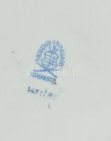 Herendi zöld Apponyi mintás tálca. Kézzel festett, jelzett, kopásnyomokkal. 22x16,5cm