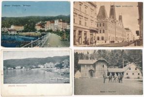 4 db RÉGI horvát képeslap vegyes minőségben / 4 pre-1945 Croatian postcards in mixed quality