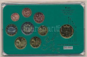 Andorra 2014. 1c-2E (8xklf) forgalmi szett + 2002. 10c aranyozott érme műanyag tokban T:1,1- 
Andor...