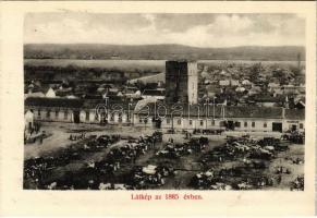Nagyszalonta, Salonta; látkép az 1885. évben, piac / market anno 1885 (füzetből / from booklet) (non PC)