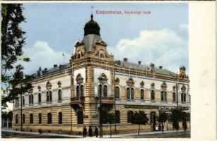 Kiskunhalas, Gazdasági Bank, Kovács Mátyás üzlete. Pressburger Ferenc kiadása (képeslapfüzetből / from postcard booklet)