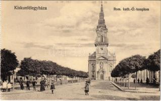 Kiskunfélegyháza, Római katolikus ó-templom. Vesszősi József kiadása (képeslapfüzetből / from postcard booklet)