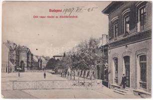 1909 Budapest I. Déli vasút részlet az Alkotás utcával