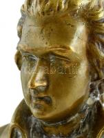 Wolfgang Amadeus Mozart büszt, bronz, márvány talpon, sérült. m: 20cm