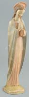 Hummel Madonna figura, kézzel festett fajansz, jelzett: HM33, kopott, ragasztott, sérült. m: 23cm