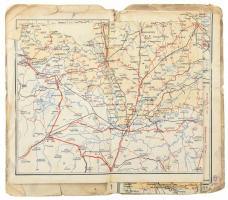 Csonka Magyarország autótérképe Shell térkép, erősen megviselt, szakadt