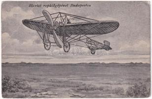 1909 Budapest, Bleriot repülőgépével. Bíró A. (EB)