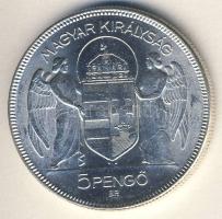 1930. 5P Ag "Horthy jobbra" T:2/2+ k