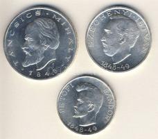 1948. 5Ft+10Ft+20Ft Ag "Petőfi, Széchenyi, Táncsics-Szabadságharc" sor T:2,2+