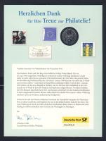 NSZK 1992. 1M érmés emléklapon, bélyeggel T:1