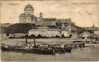 1911 Esztergom, Bazilika, prímási palota, hajók. Brutsy Gyula kiadása (EK)