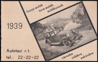 1939 Autotaxi Rt. luxusautók kinyitható kártyanaptár