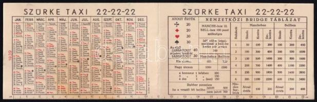 1939 Autotaxi Rt. luxusautók kinyitható kártyanaptár