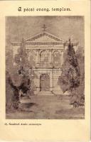 Pécs, Evangélikus templom. ceruzarajz s: Ifj. Nendtvich Andor