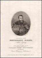 1823 Galántai Gróf Esterházy Miklós (1582-1645) nádor, metszet, 25,5×17,5 cm