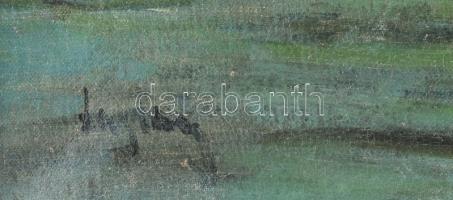 Lajtay jelzéssel: Vitorlások. Olaj, vászon. Dublírozva. Dekoratív, sarkaiban sérült fa keretben, 40×...