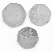 Nagy-Britannia 1973-2016. 50p Cu-Ni (40xklf forgalmi emlékérme) + Man-sziget 1997. 50p Cu-Ni "M...