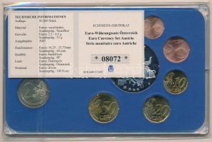 Ausztria 2004-2015. 1c-2E (8xklf) forgalmi szett + Ezüstözött, részben multicolor Euro-pénzrendszer ...