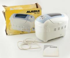 ALASKA BM 2000 márkájú kenyérsütő, működik, használati útmutatóval, sérült karton dobozban, 10 féle programmal.