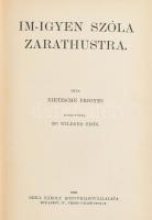 Nietzsche Frigyes: Im-igyen szóla Zarathustra. Tásadalomtudományi Könyvtár. Bp., 1908, Grill. Kiadói kissé kopott egészvászon-kötés.