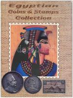 Egyiptom 12db-os érme tétel szuvenír karton csomagolásban + 6db bélyeg T:vegyes Egypt 12pcs of coins lot in souvenir cardboard packaging + 6pcs of stamps C:mixed