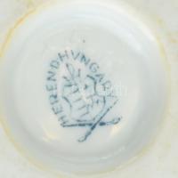 Herendi petrezselyem mintás körmös kaspó, kézzel festett, jelzett, kopott, m: 7,5 cm