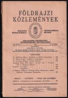 1913 Földrajzi Kölzemények LIX. köt. 6-8. sz. Szerk.: Hézser Aurél. Papírkötés, szakadt borítóval, a szélén ceruzás jegyzettel.