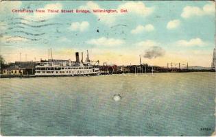 1913 Wilmington (Delaware), Christiana from Third Street Bridge, SS City of Wilmington steamship (Rb)