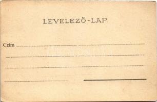 Humoros világosság felé tartandó lap / hold to light litho art postcard (EK)