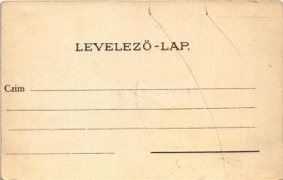 Humoros világosság felé tartandó lap / hold to light litho art postcard