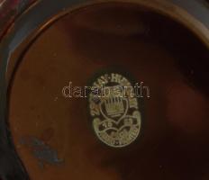 Zsolnay ökörvérmázas gömb formájú, váza, jelzett, hibátlan, m:8cm, d:9cm