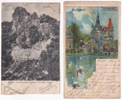 Budapest - 4 db régi képeslap / 4 pre-1945 postcards