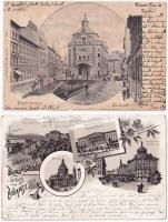 Budapest - 2 db régi litho képeslap / 2 pre-1903 litho postcards