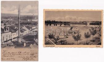 5 db RÉGI magyar város képeslap vegyes minőségben / 5 pre-1945 Hungarian town-view postcards in mixe...