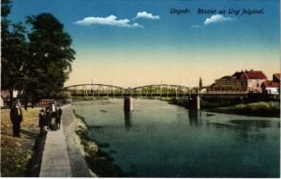 Ungvár, Uzshorod, Uzhhorod, Uzhorod; Részlet az Ung folyóval, híd. Steinfeld Dezső kiadása / Uzh riverside, bridge