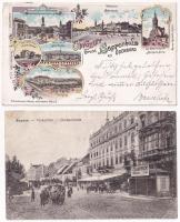 4 db RÉGI magyar város képeslap vegyes minőségben / 4 pre-1945 Hungarian town-view postcards in mixed quality