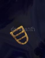 Alt Wien cseh bonbonnier, matricás echt kobalt porcelán, jelzett, kopott, m: 9cm