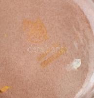 Zsolnay eozin mázas vázácska, relief PÉCS 1974 felirattal, kopott, jelzett, m: 8,5cm