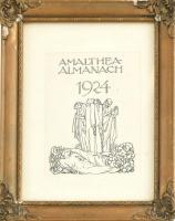 Jelzés nélkül: Amalthea-Almanach 1924. Fametszet, papír, sérült üvegezett keretben, 12,5×9 cm