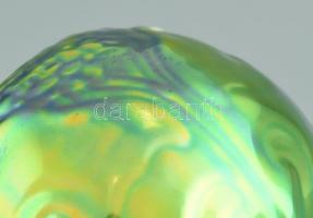 Zsolnay eozin mázas gömb vázácska, hibátlan, jelzett, m: 7,5cm