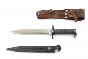 M1896 svéd bajonett, kompletten, hüvellyel, papuccsal, jelzett, jó állapotban. / WW2 Swedish Bayonet M/1896 EJ AB marked