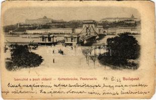 1901 Budapest, Lánchíd a pesti oldalról (EM)